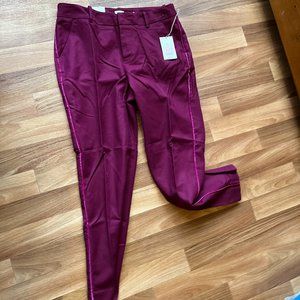 NWT A New Day Magenta pants with velvet stripe 8